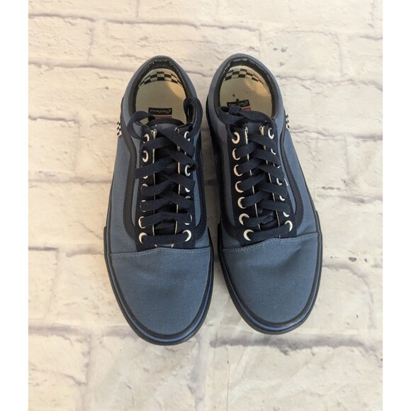 Vans Old Skool Pop Cush Canvas Blue Black Sneakers Mens 7 NEW Customized - Picture 3 of 8